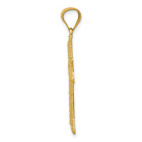 14k Diamond-cut Cross Pendant-K6213
