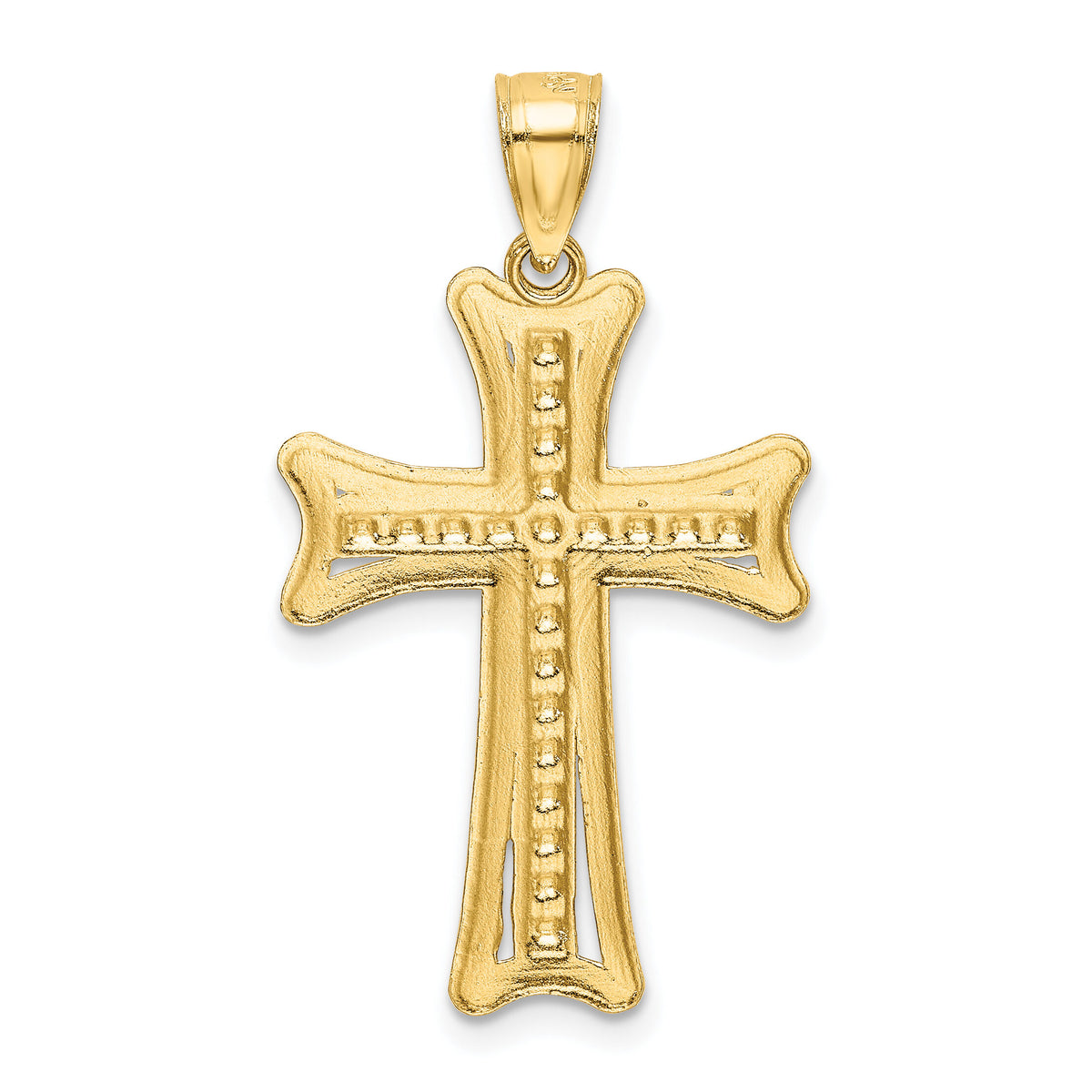 14k Diamond-cut Cross Pendant-K6213