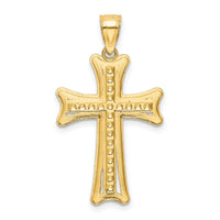 14k Diamond-cut Cross Pendant-K6213