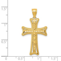 14k Diamond-cut Cross Pendant-K6213