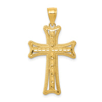14k Diamond-cut Cross Pendant-K6213
