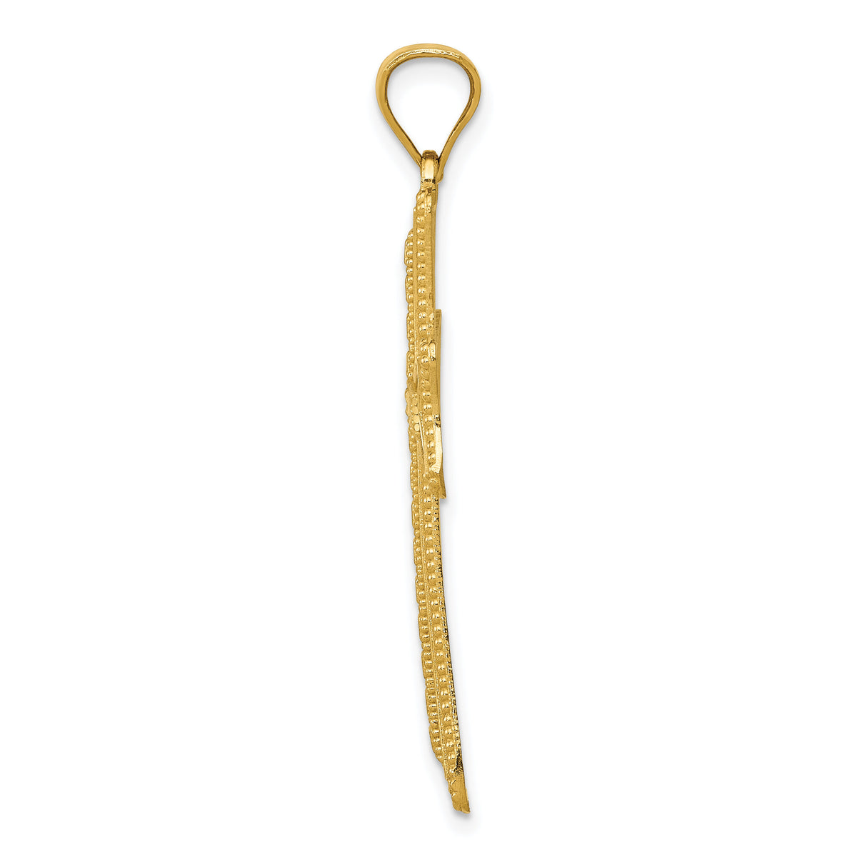 14k Diamond-cut Cross Pendant-K6214