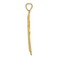 14k Diamond-cut Cross Pendant-K6214