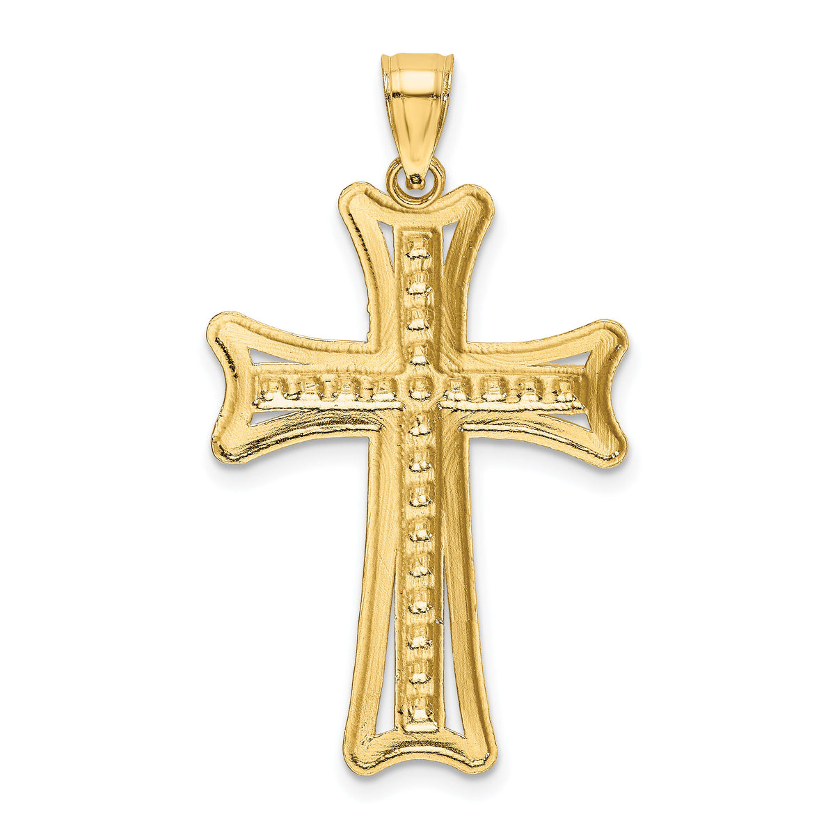 14k Diamond-cut Cross Pendant-K6214