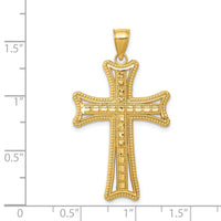 14k Diamond-cut Cross Pendant-K6214