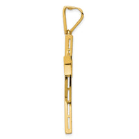 14k w/Rhodium Micro PavÃ© CZ Large Cross Pendant-K6216