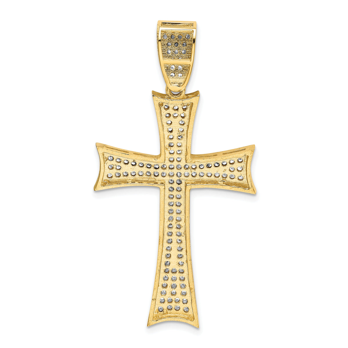 14k w/Rhodium Micro PavÃ© CZ Large Cross Pendant-K6216