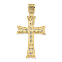 14k w/Rhodium Micro PavÃ© CZ Large Cross Pendant-K6216