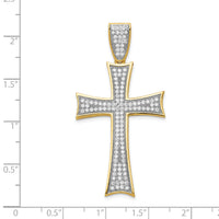 14k w/Rhodium Micro PavÃ© CZ Large Cross Pendant-K6216