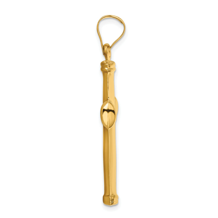 14k Polished Stamping Cross Pendant-K6217