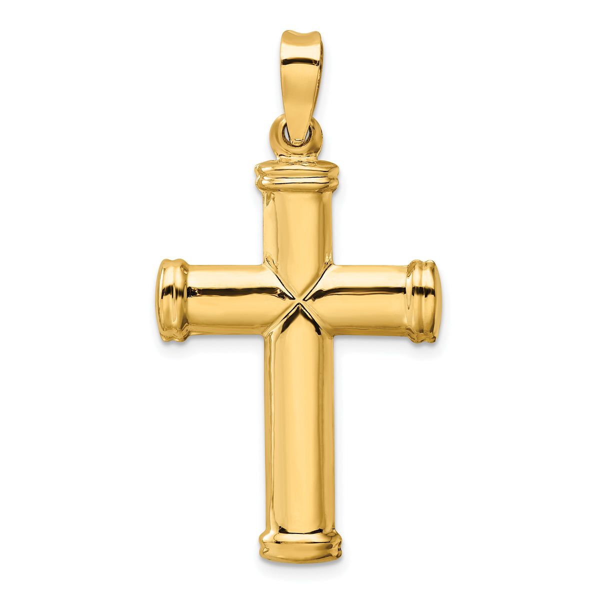 14k Polished Stamping Cross Pendant-K6217