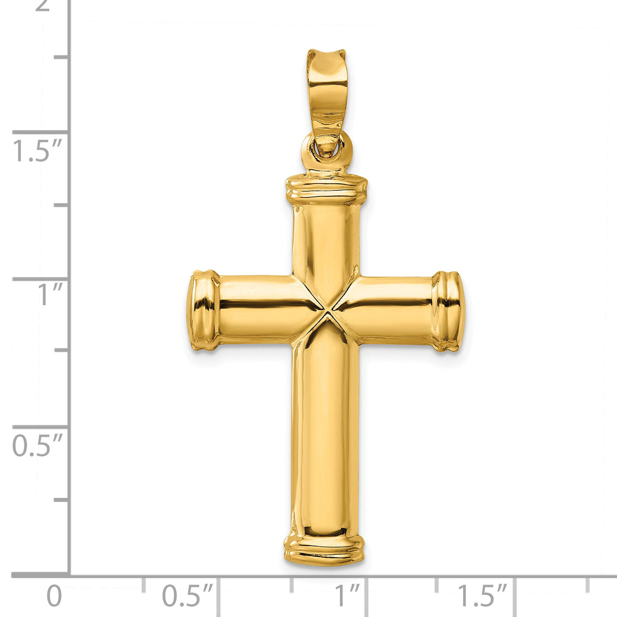 14k Polished Stamping Cross Pendant-K6217