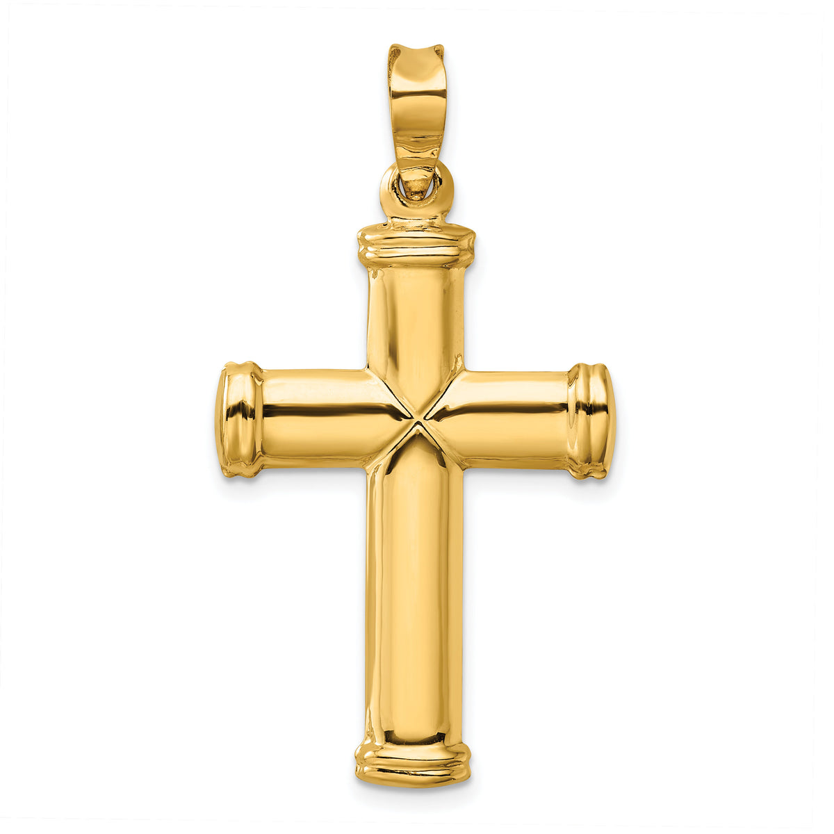 14k Polished Stamping Cross Pendant-K6217