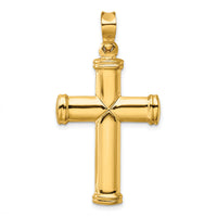14k Polished Stamping Cross Pendant-K6217