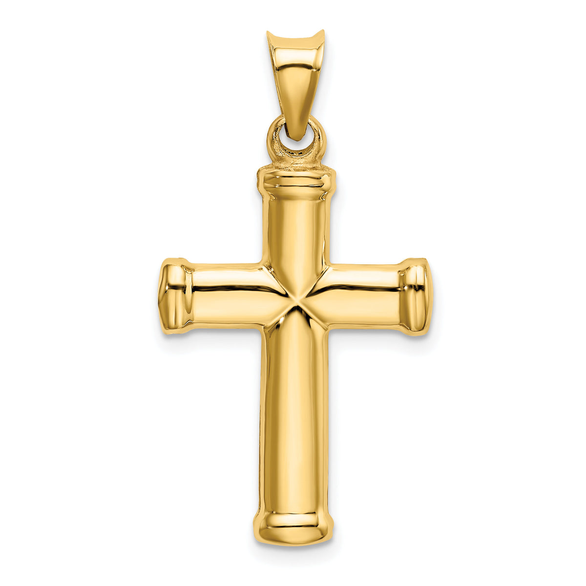 14k Polished Stamping Cross Pendant-K6219