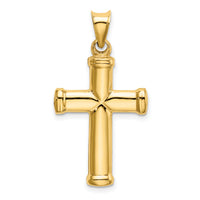14k Polished Stamping Cross Pendant-K6219