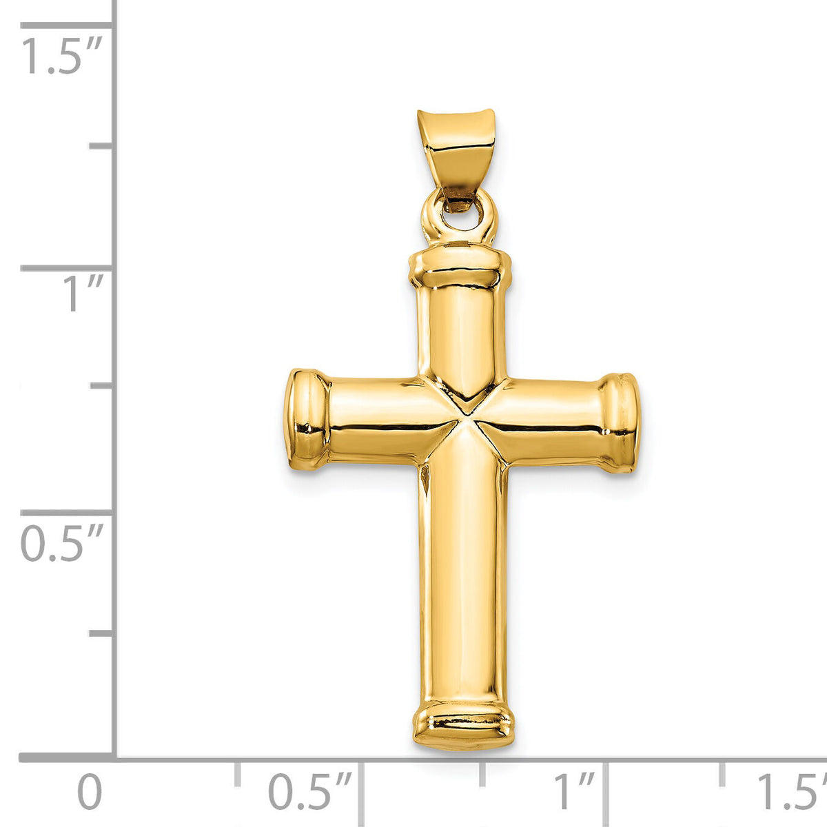 14k Polished Stamping Cross Pendant-K6219