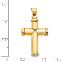 14k Polished Stamping Cross Pendant-K6219