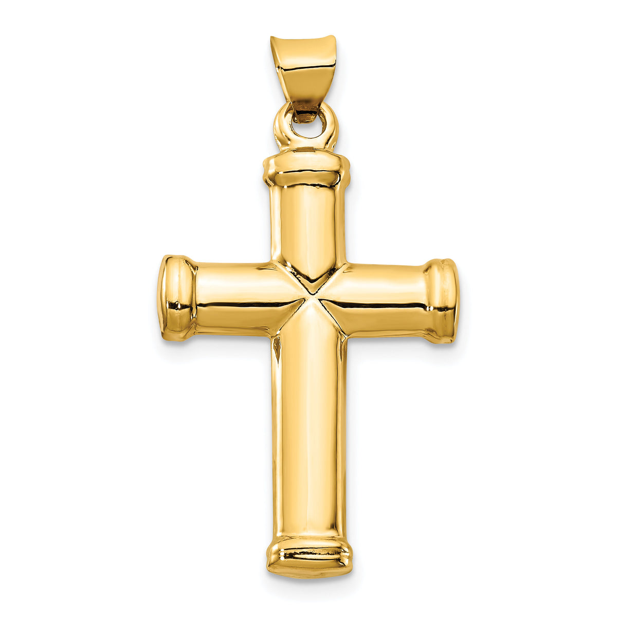14k Polished Stamping Cross Pendant-K6219