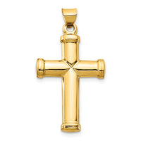 14k Polished Stamping Cross Pendant-K6219