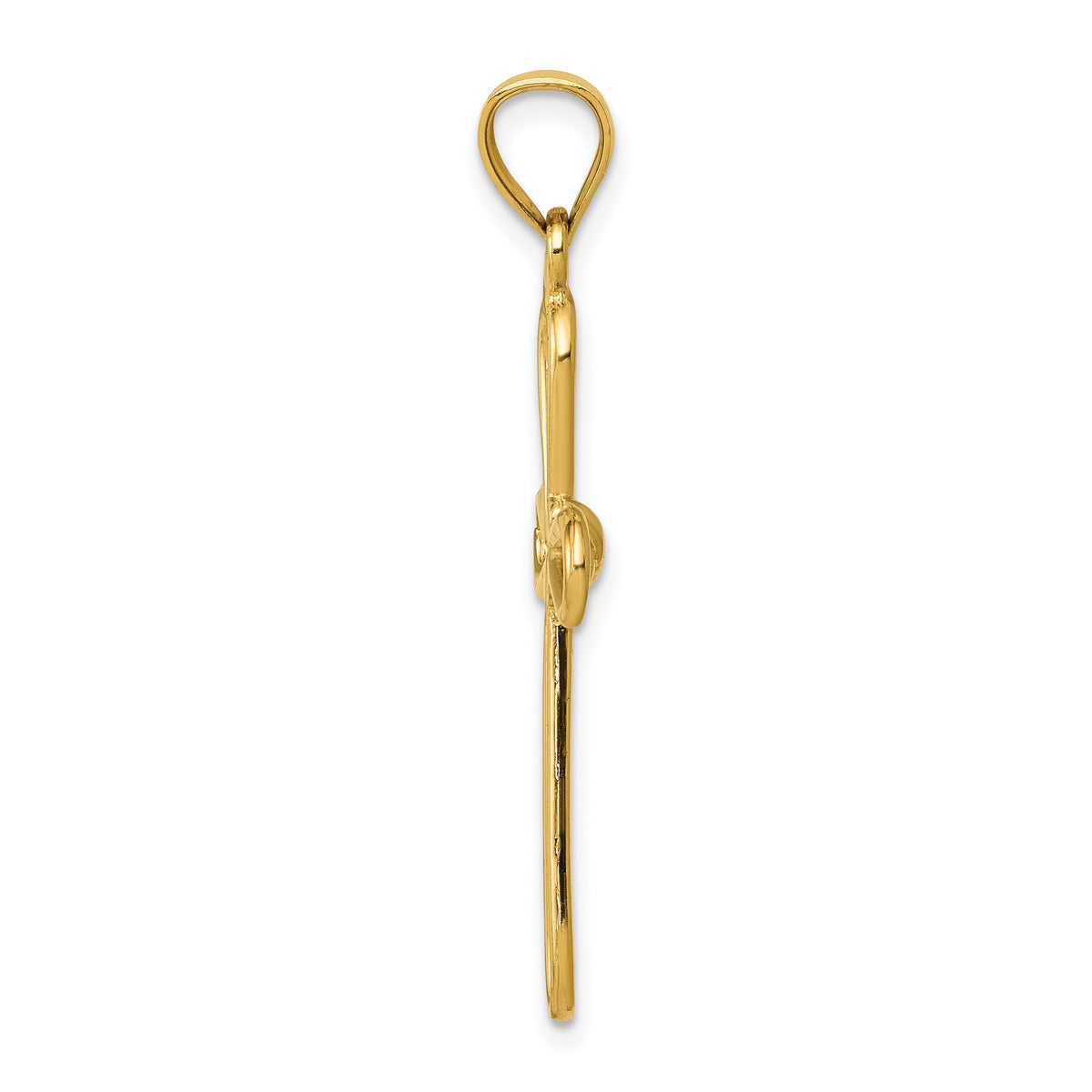 14k Polished Rounded Cross w/-X- Center Pendant-K6225