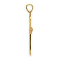 14k Polished Rounded Cross w/-X- Center Pendant-K6225