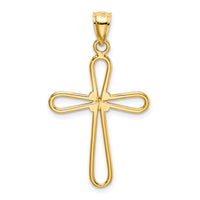 14k Polished Rounded Cross w/-X- Center Pendant-K6225
