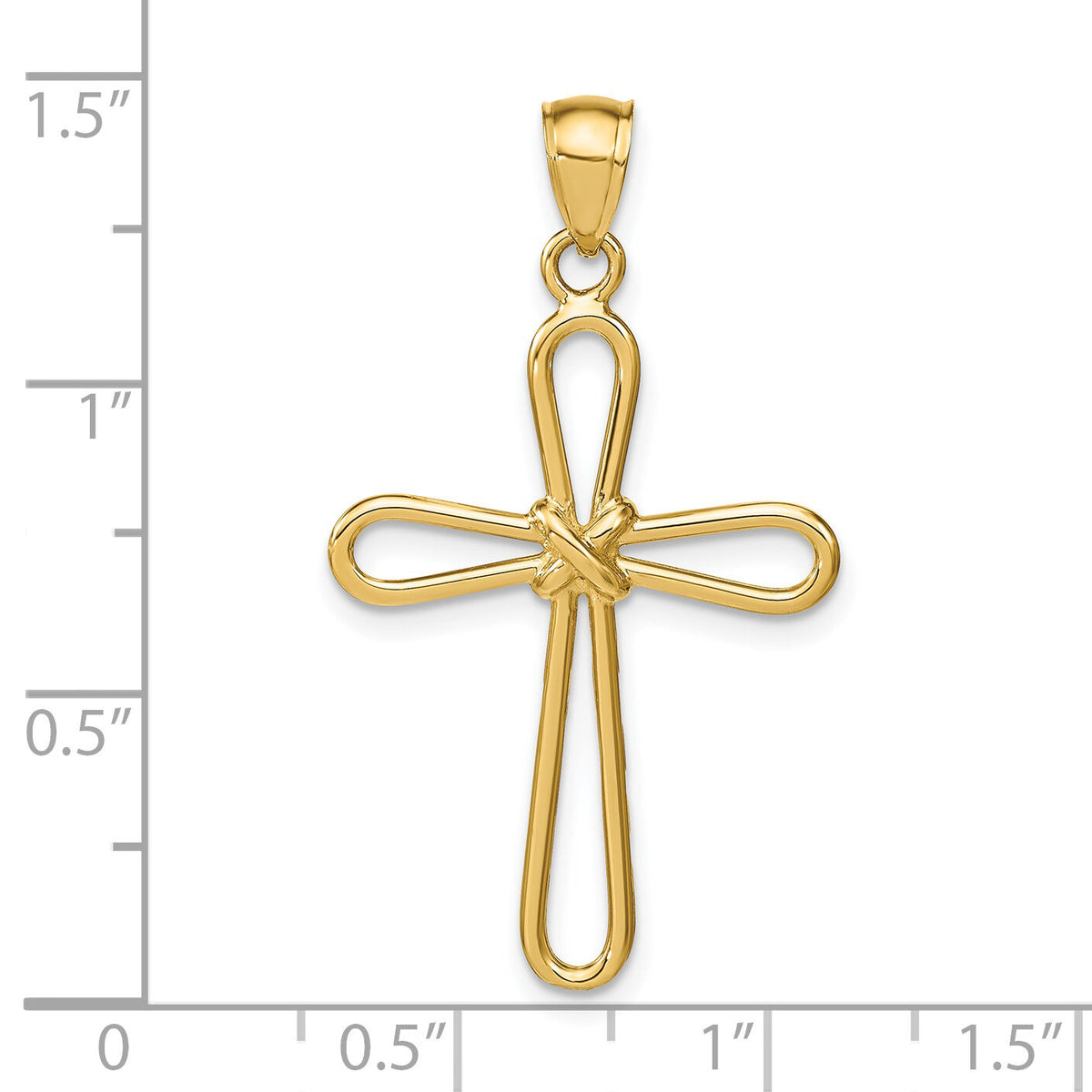 14k Polished Rounded Cross w/-X- Center Pendant-K6225