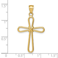 14k Polished Rounded Cross w/-X- Center Pendant-K6225