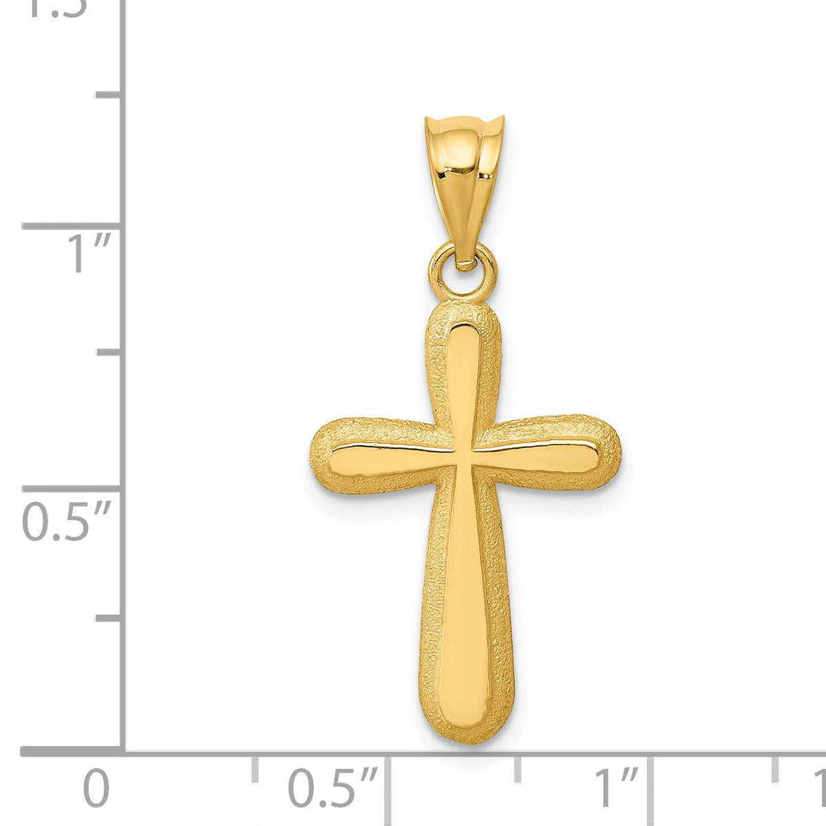 14k Polished Cross Pendant-K6228