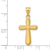 14k Polished Cross Pendant-K6228