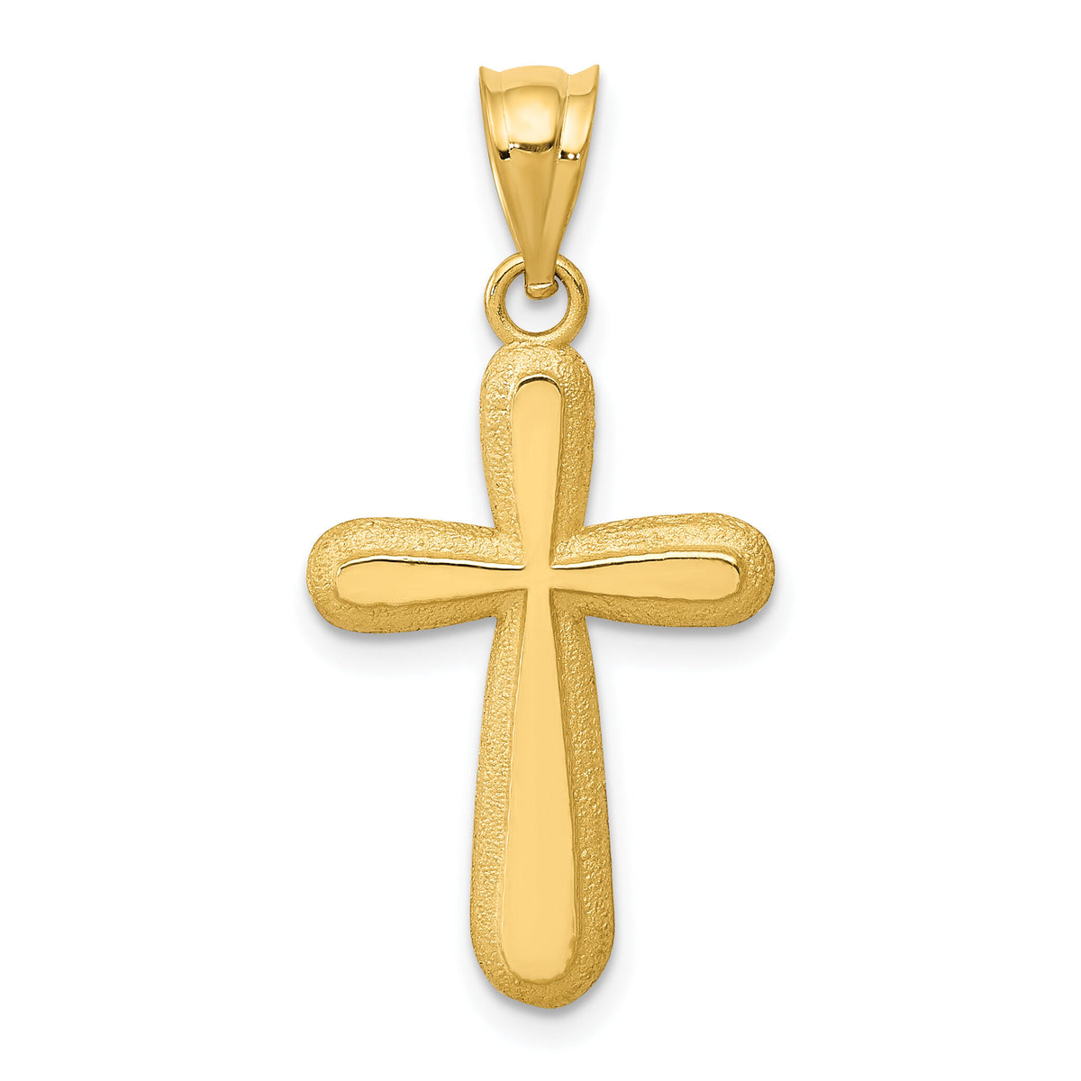 14k Polished Cross Pendant-K6228