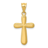 14k Polished Cross Pendant-K6228