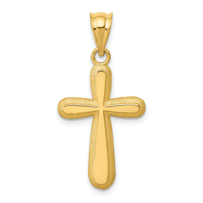 14k Polished Cross Pendant-K6228