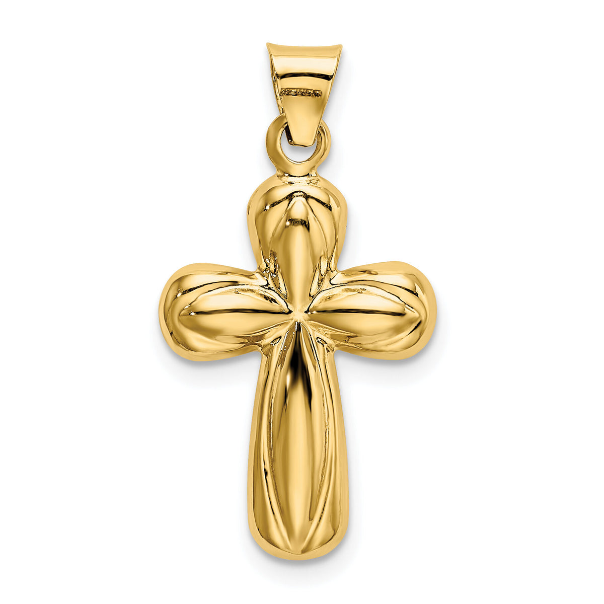 14k Polished Stamping Cross Pendant-K6230