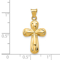 14k Polished Stamping Cross Pendant-K6230