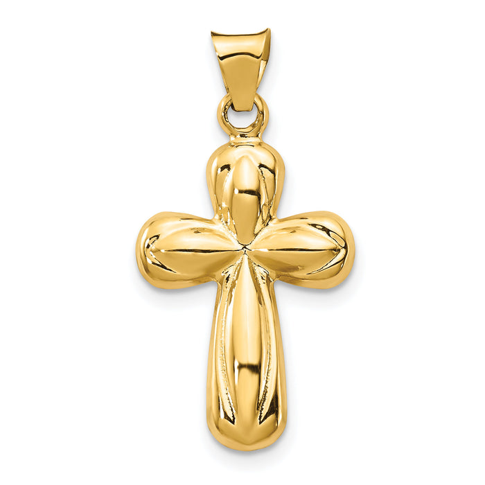 14k Polished Stamping Cross Pendant-K6230