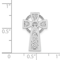 14k White Gold Polished Celtic Cross Slide-K6232