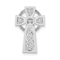14k White Gold Polished Celtic Cross Slide-K6232