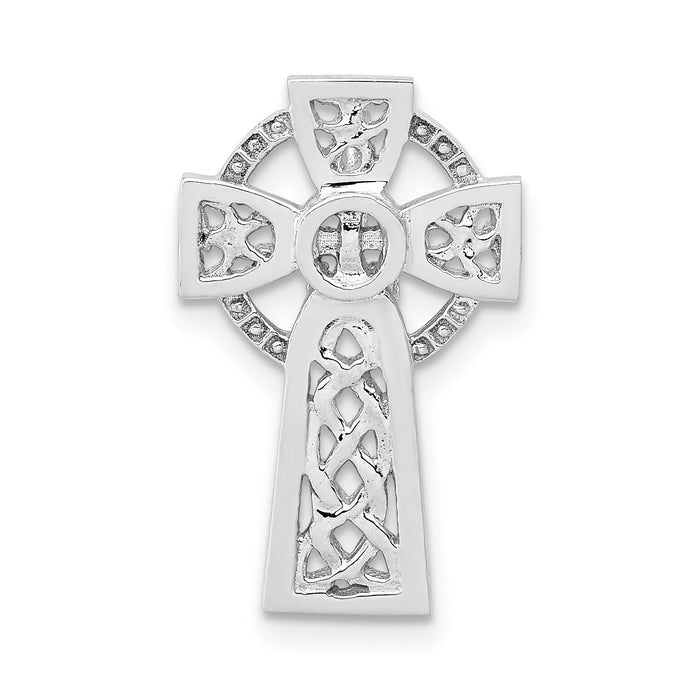 14k White Gold Polished Celtic Cross Slide-K6232