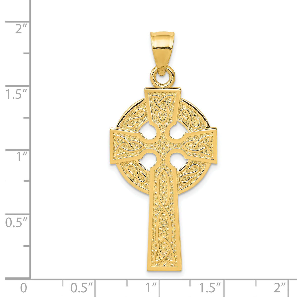 14k Polished Celtic Cross Pendant-K6233