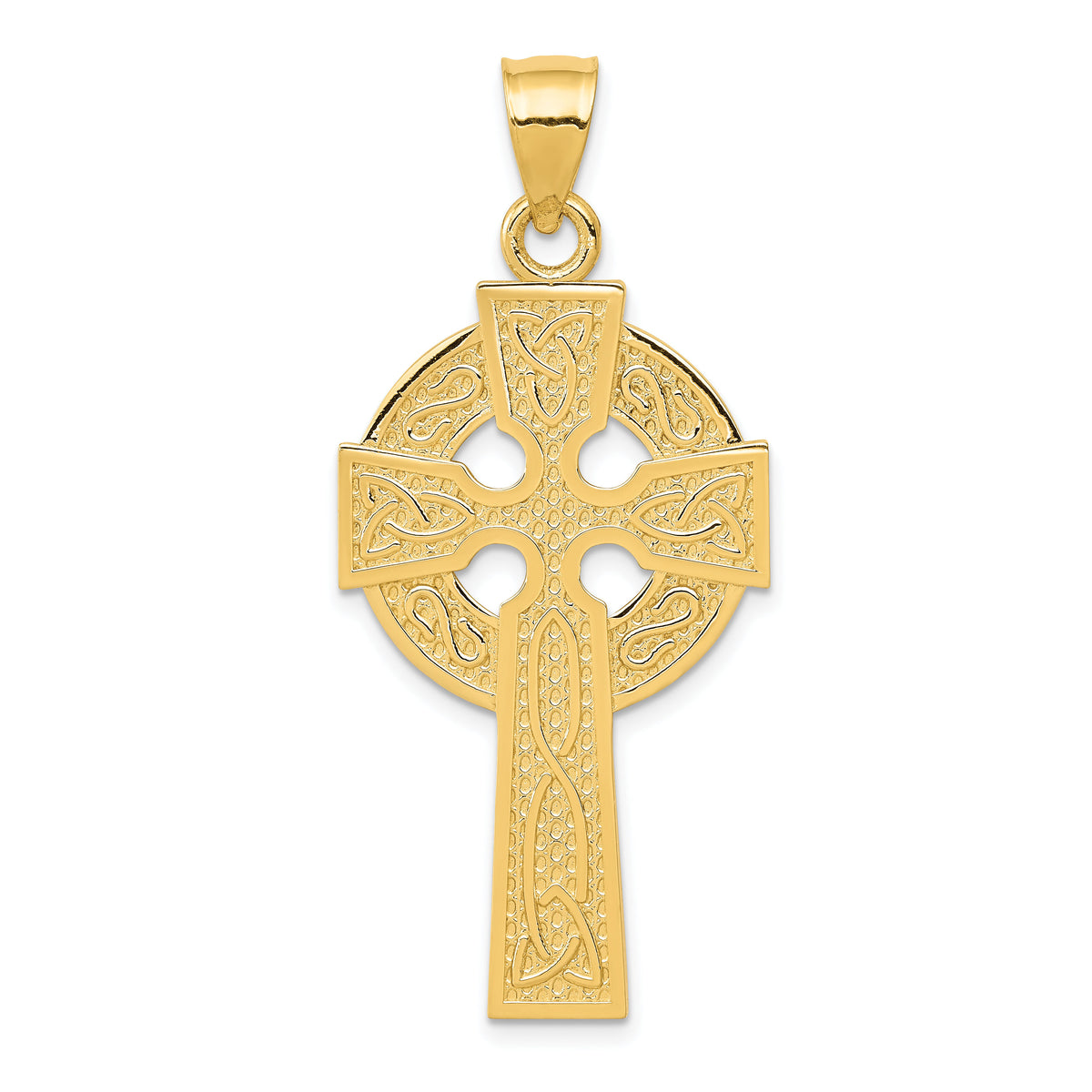 14k Polished Celtic Cross Pendant-K6233