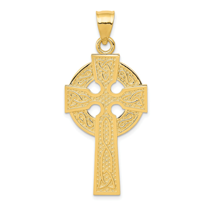 14k Polished Celtic Cross Pendant-K6233