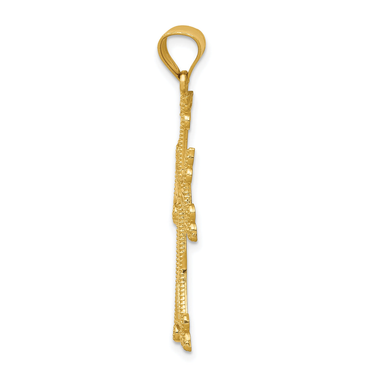 14k Diamond-cut Fancy Cross Pendant-K6234