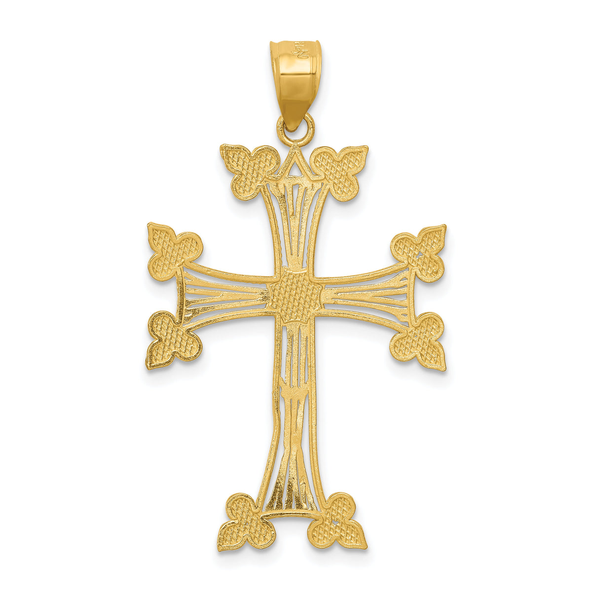 14k Diamond-cut Fancy Cross Pendant-K6234