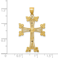 14k Diamond-cut Fancy Cross Pendant-K6234