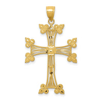 14k Diamond-cut Fancy Cross Pendant-K6234