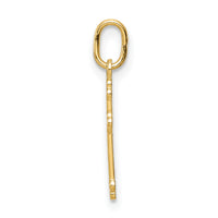 14k Polished Small Budded Cross Charm-K6243