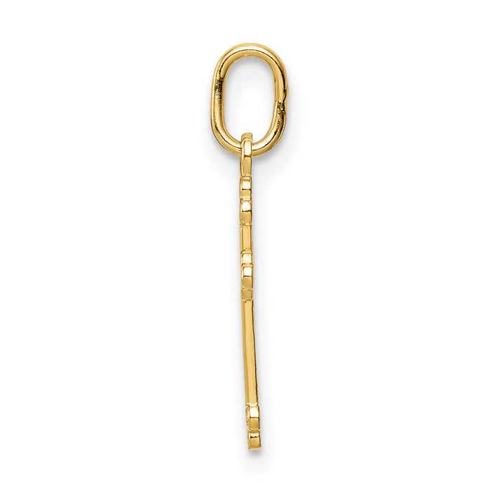 14k Polished Small Budded Cross Charm-K6243
