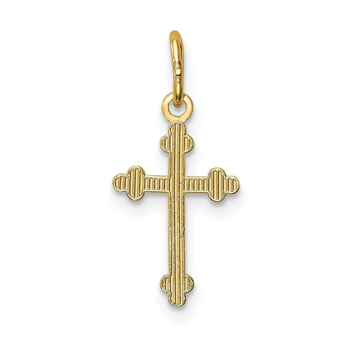 14k Polished Small Budded Cross Charm-K6243